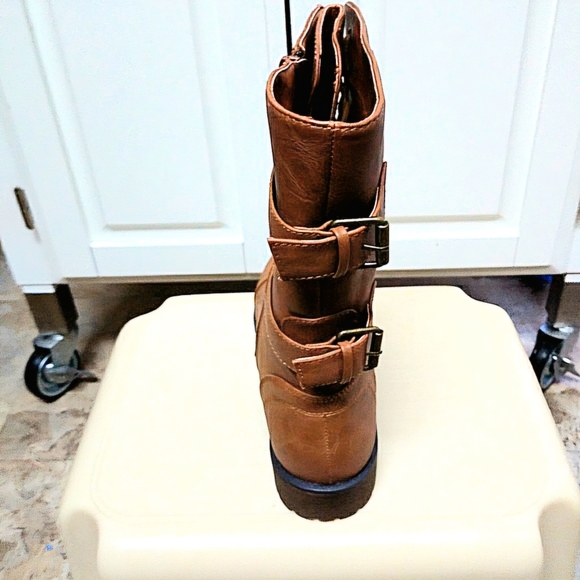 New Women's Forever Maura-67 combat boot-tan - Picture 8 of 8